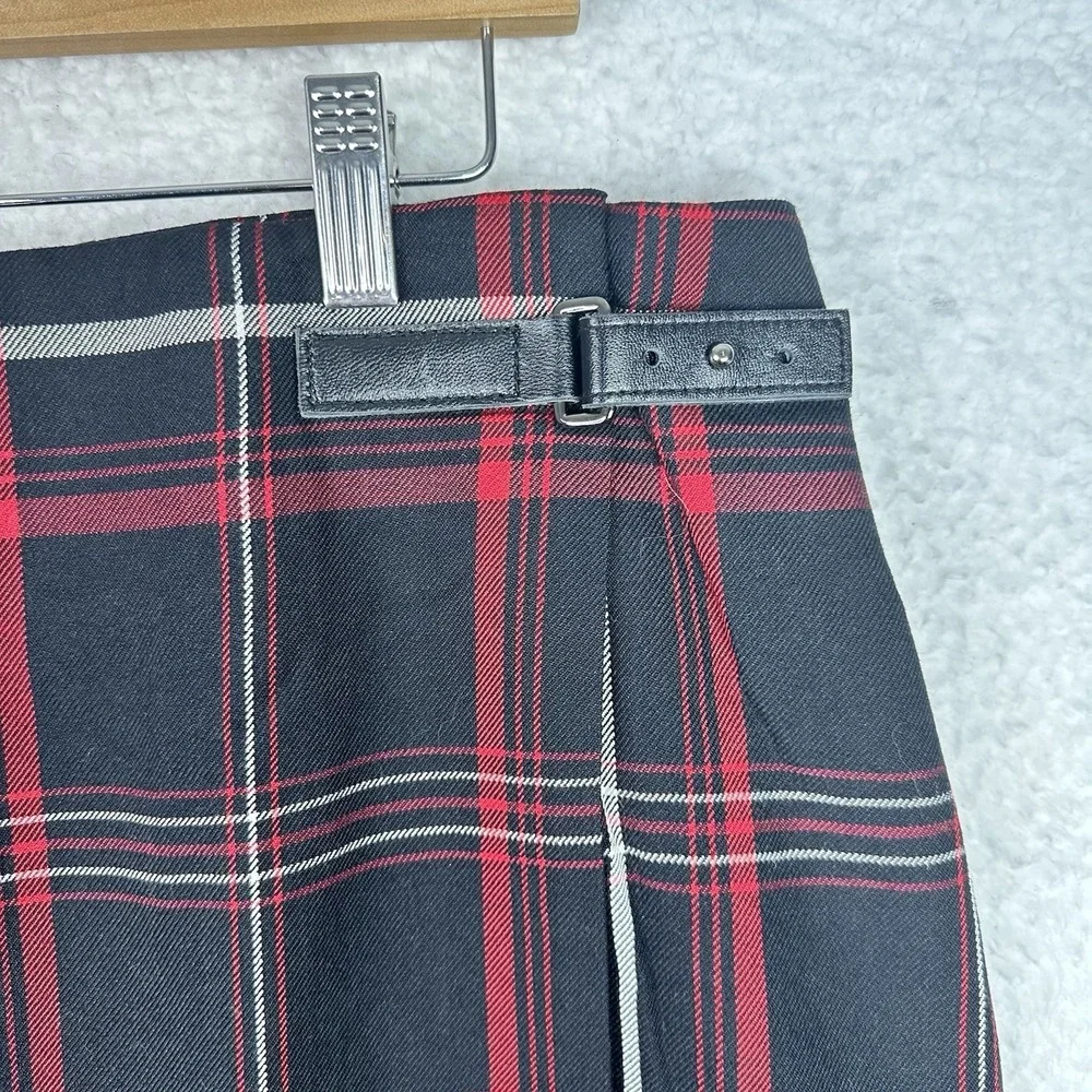 Charter Club Plaid Wool Blend Midi Skirt‎ Dark Academia Preppy Office